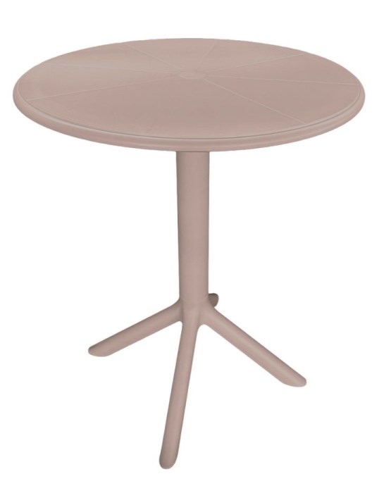 Okrągły stolik ogrodowy 60×60×75 cm beżowy 